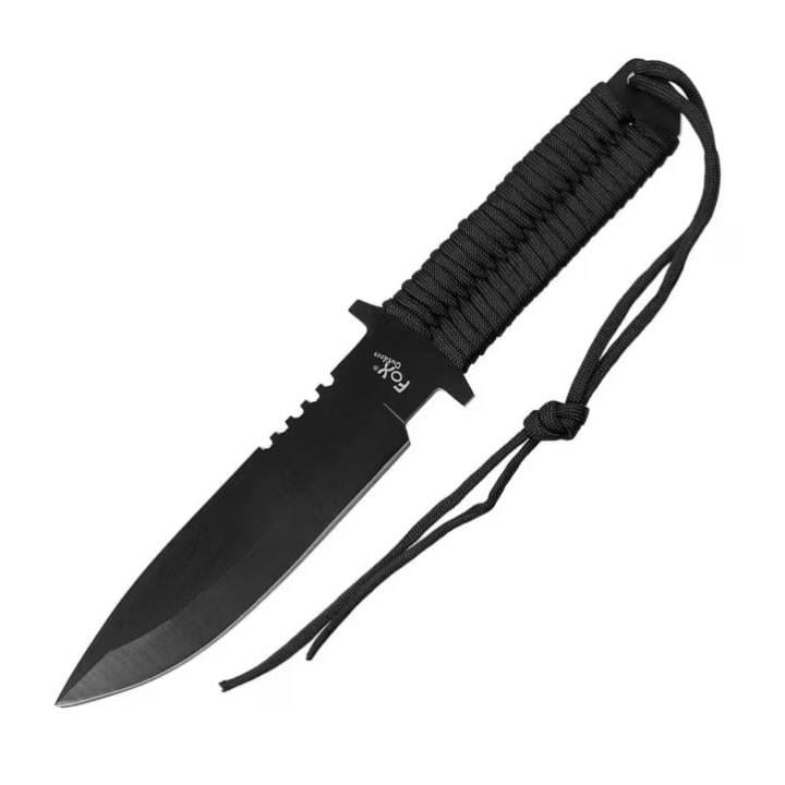 Ніж MFH Fox Outdoor Paracord Handle Knife Black