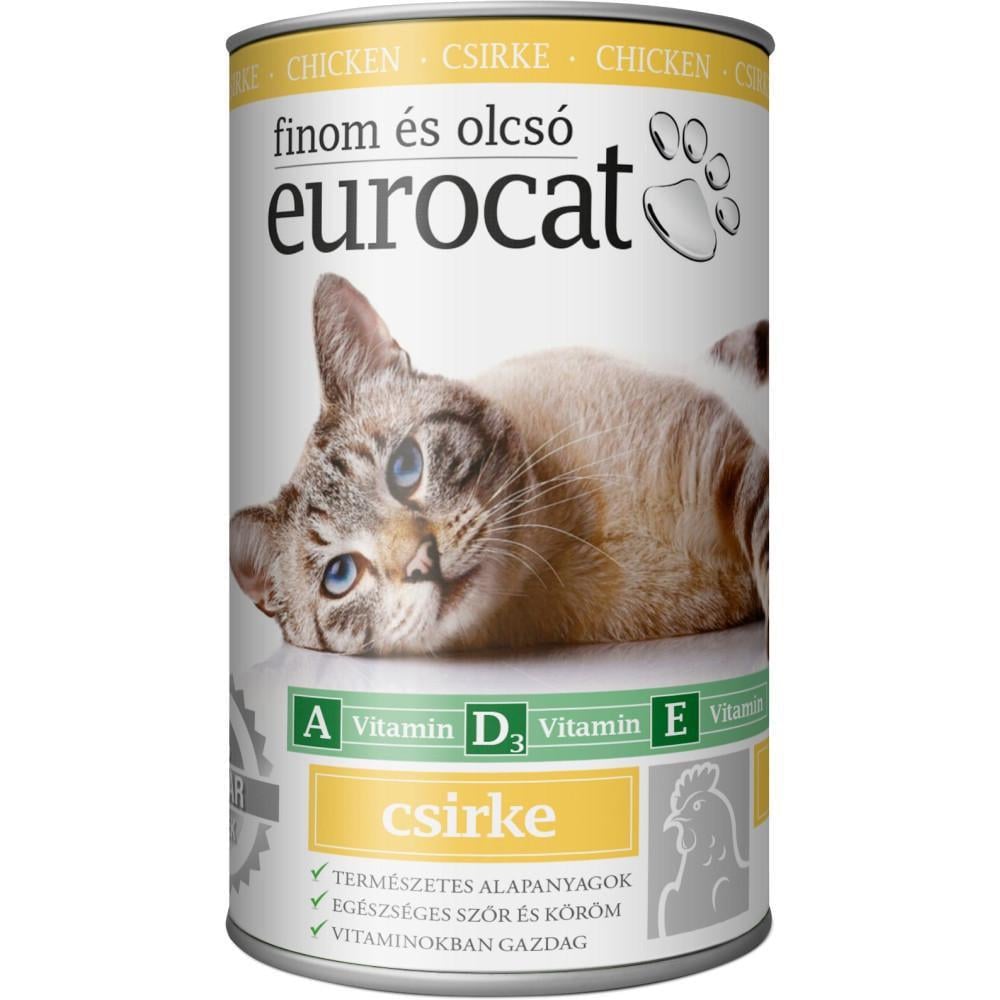 Корм влажный для котов EuroCat Poultry кусочки в желе с птицей 415 г (2437785391)