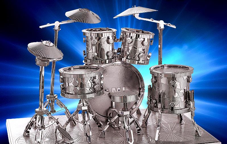 Конструктор Piececool Drum set P032-S - колекційна модель Silver - фото 5 Конструктор Piececool Drum set P032-S - колекційна модель Silver - фото 5