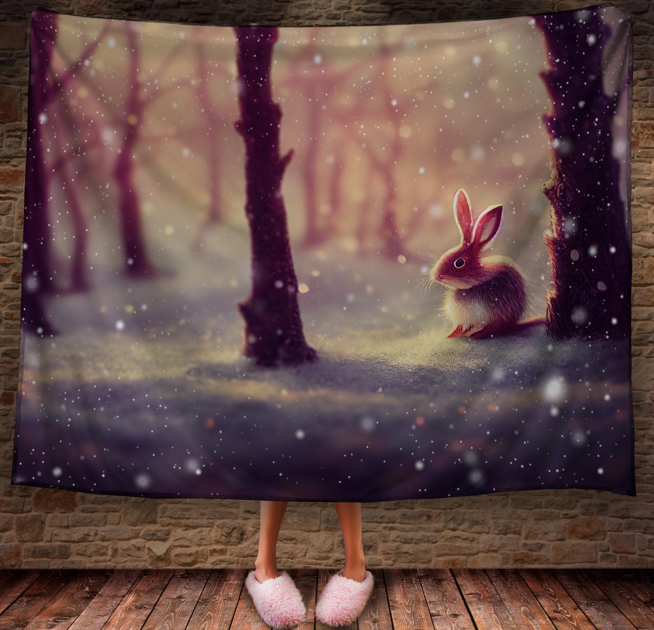 Плед с 3D принтом 54 Кролик в зимнем сказочном лесу 150х200 см (epi_1866) Плед с 3D принтом 54 Кролик в зимнем сказочном лесу 150х200 см (epi_1866)