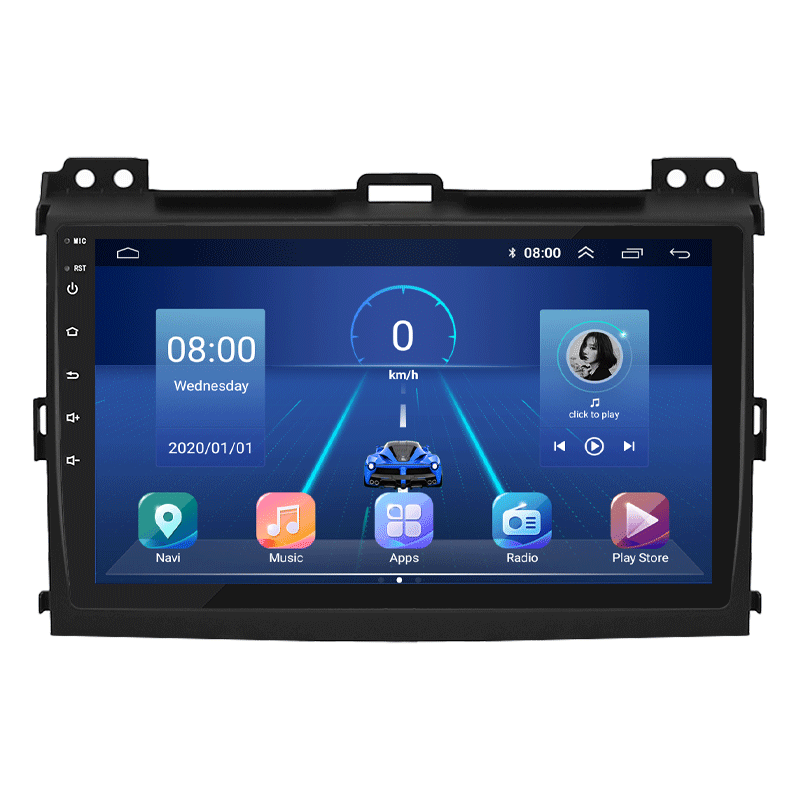 Штатная магнитола 9" Lesko для Toyota Land Cruiser Prado 120 Series 2002-2007 6/128Gb 4G Wi-Fi GPS Top