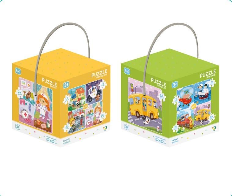 Комплект пазлів DoDo 4в1 Професії 300131 та Транспорт 300132 (2882300014)