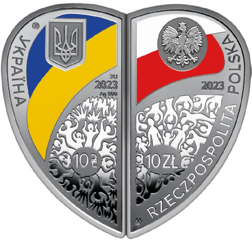 Набір із двох срібних монет “Дружба та братство - найбільше багатство” у футлярі (12779408) - фото 1