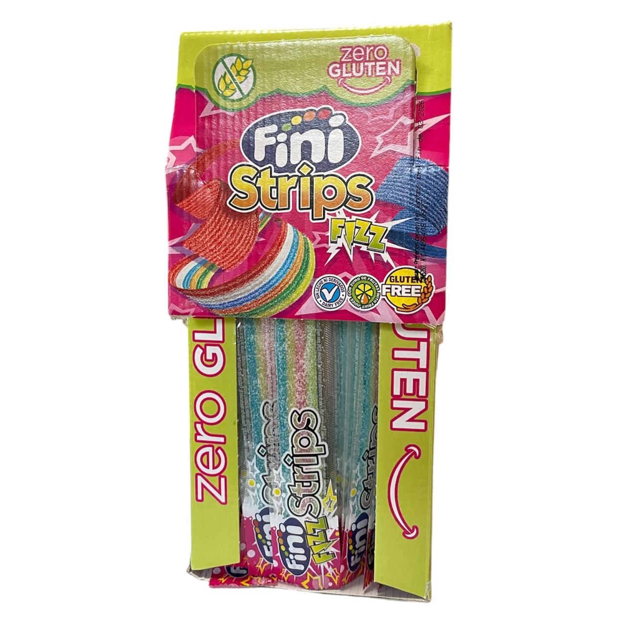 Мармелад фруктовый жевательный Fini Strips Fizz 4 цвета кислые 125 шт.