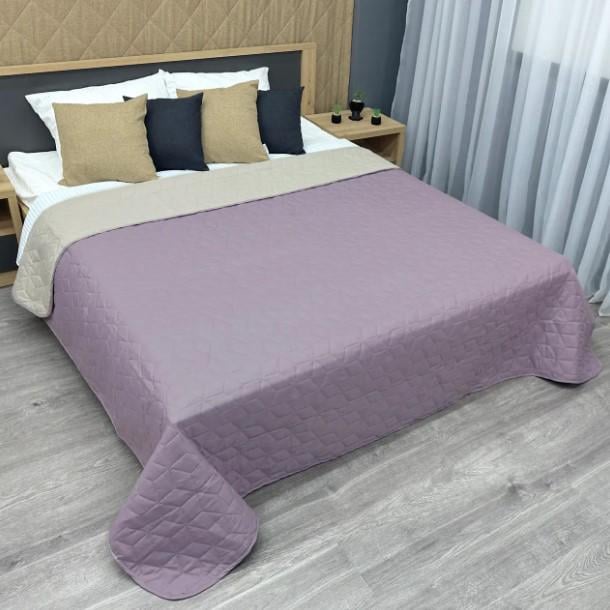 Покрывало на кровать/диван Decorator Microfiber Куб двустороннее 160х215 см Сиреневый/Бежевый (85-121 1)