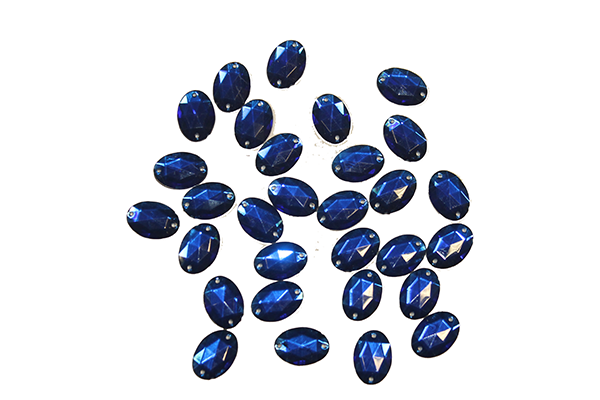 Камни пришивные Овал малый 13х18 мм 30 шт. Синий
