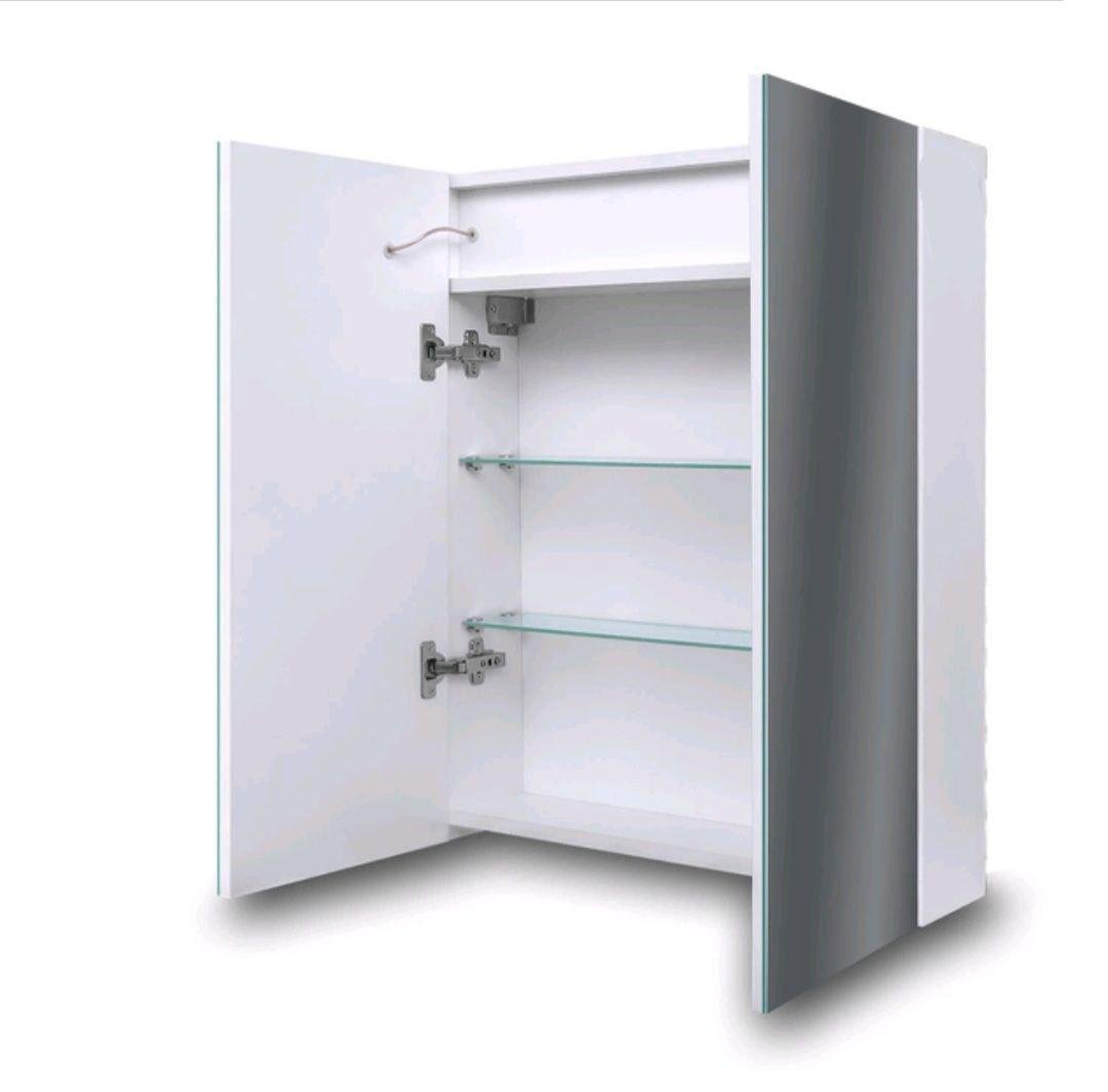 Зеркальный шкаф Premium G15-80 с LED-подсветкой и сенсорной кнопкой двухстворчатый - фото 3