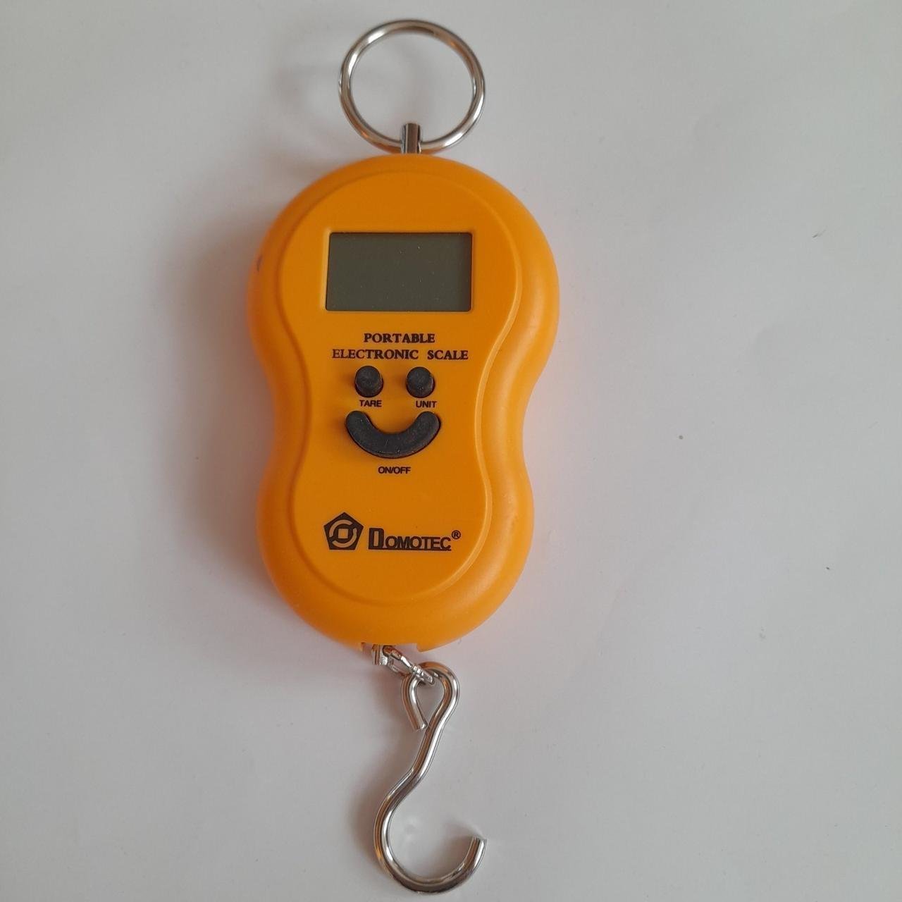 Ваги портативні електронні Domotec 40 кг с батарейками автовимкнення Помаранчевий