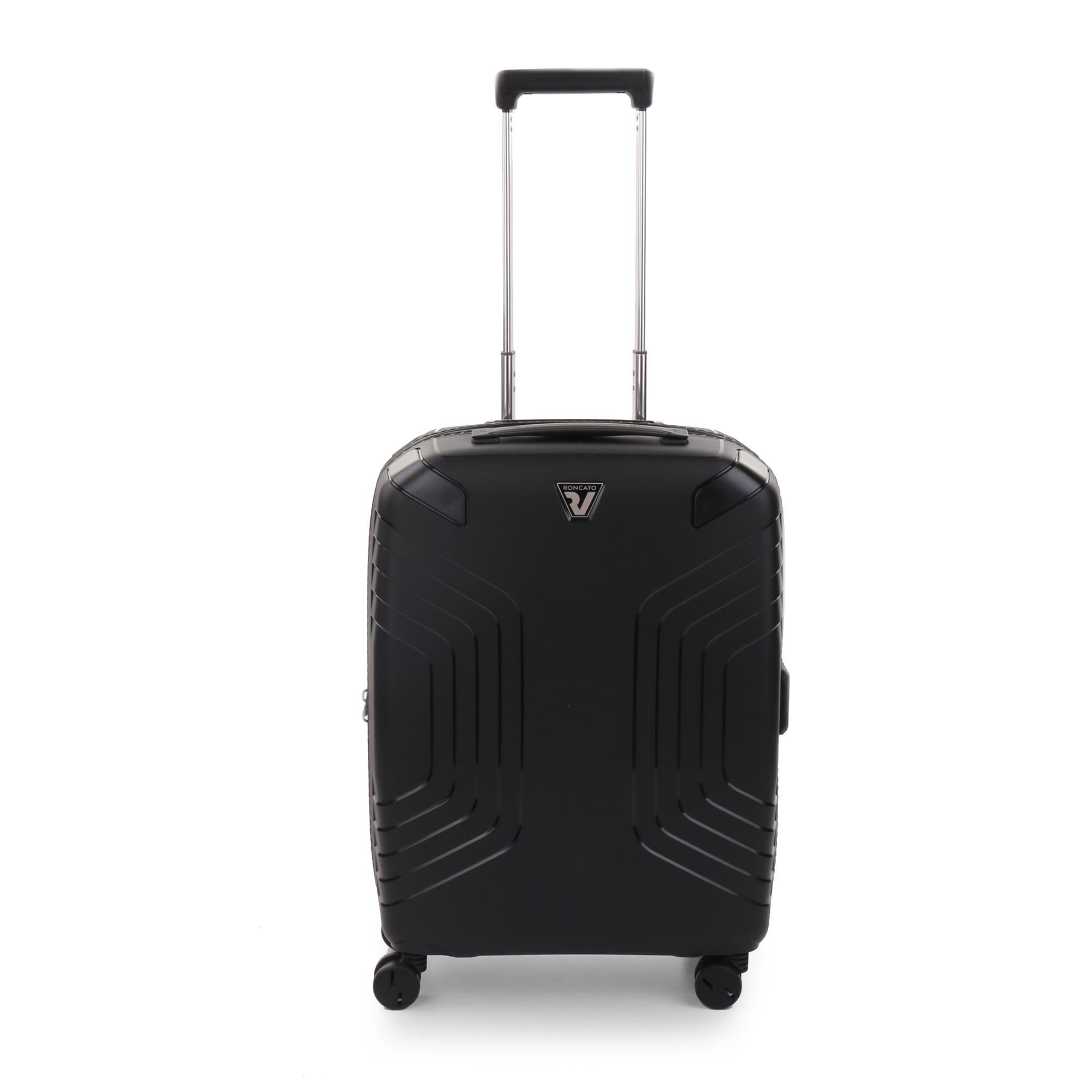Валіза ручна поклажа з розширенням Roncato YPSILON 5763/5101 55х40х20/25 см 2,7 кг 40/47 л з USB Чорний (12051)