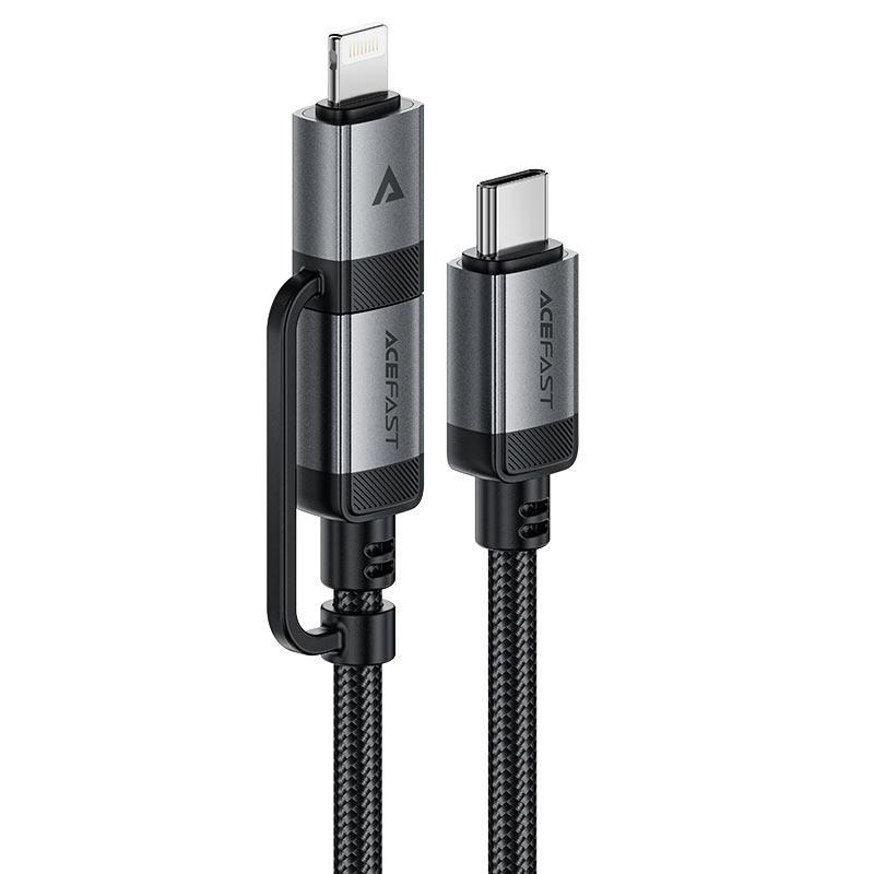 Кабель Acefast C20-01 MFI Cable USB-C to USB- C/Lightning Black - фото 3 Кабель Acefast C20-01 MFI Cable USB-C to USB- C/Lightning Black - фото 3