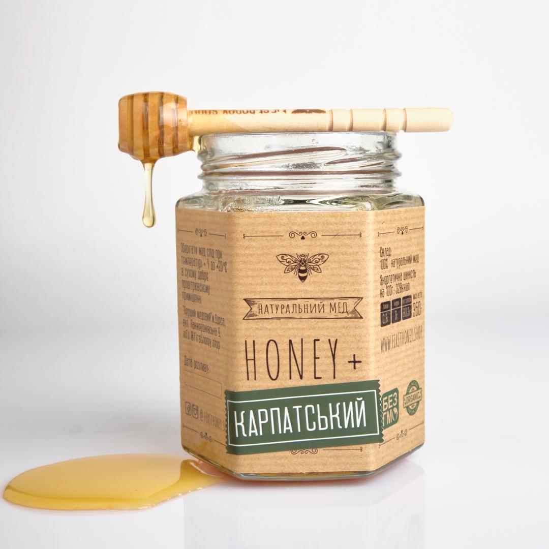 Мед натуральный Honey+ Natural Карпатский 360 г Мед натуральный Honey+ Natural Карпатский 360 г