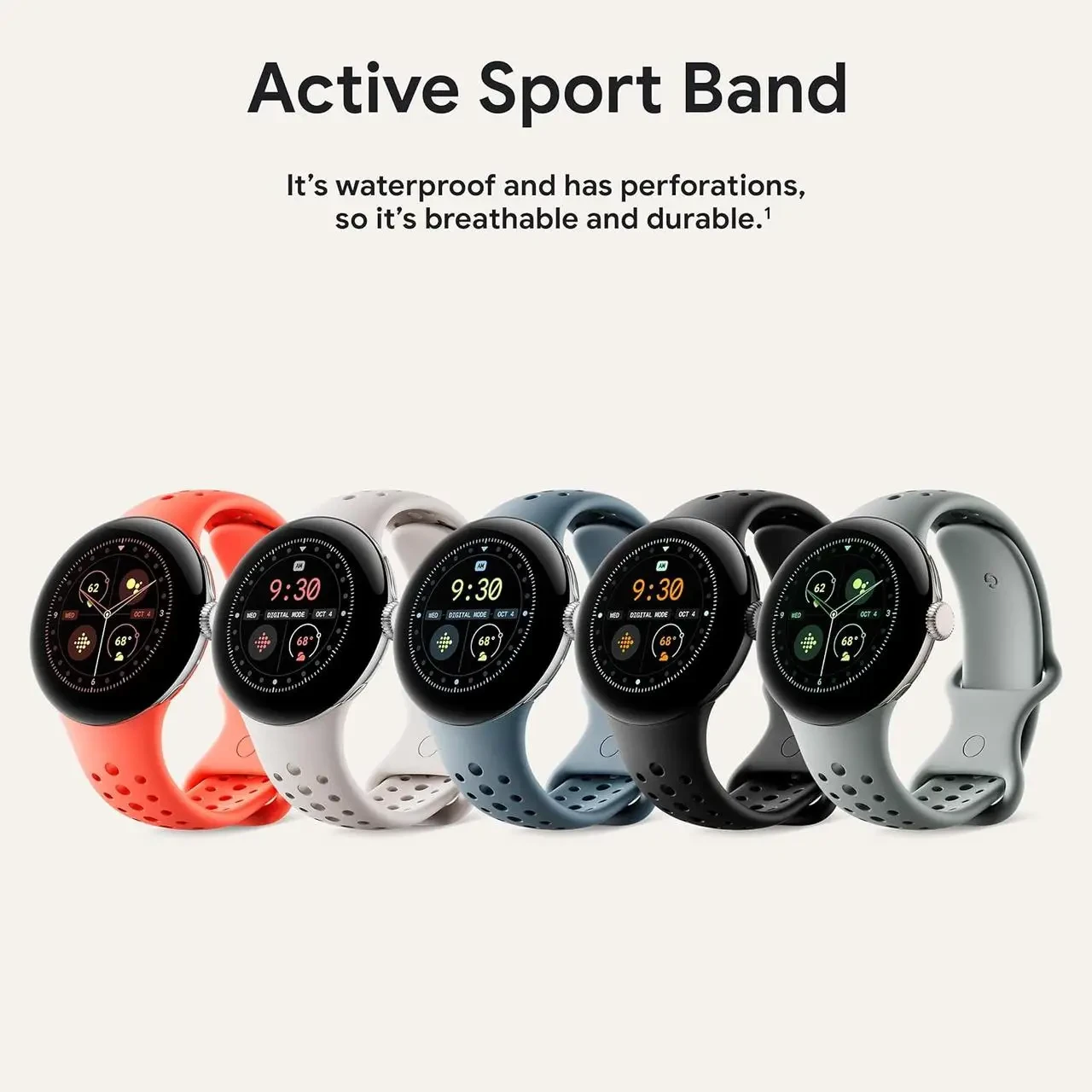 Ремешок Google Active Sport Band для Pixel Watch 1/2/3 Porcelain (2360542203) - фото 5 Ремешок Google Active Sport Band для Pixel Watch 1/2/3 Porcelain (2360542203) - фото 5