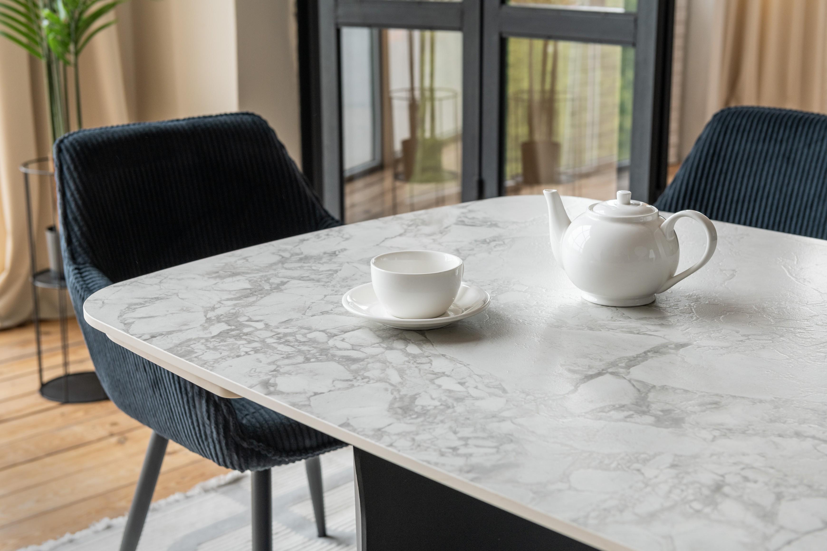 Обідній стіл розсувний Vetro Mebel Нардо 1400/2000х900x760 мм Клауді грей/Чорний TМL-1270) - фото 13