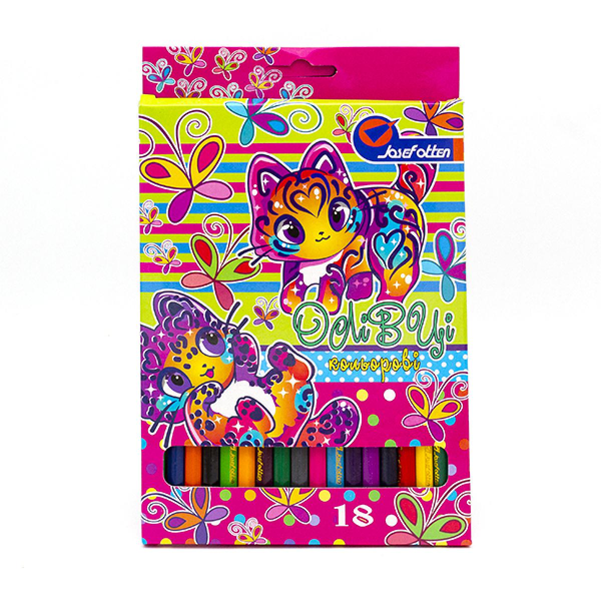 Олівці дерев’яні J. Otten Котики 18 кольорів (MTT-161674)
