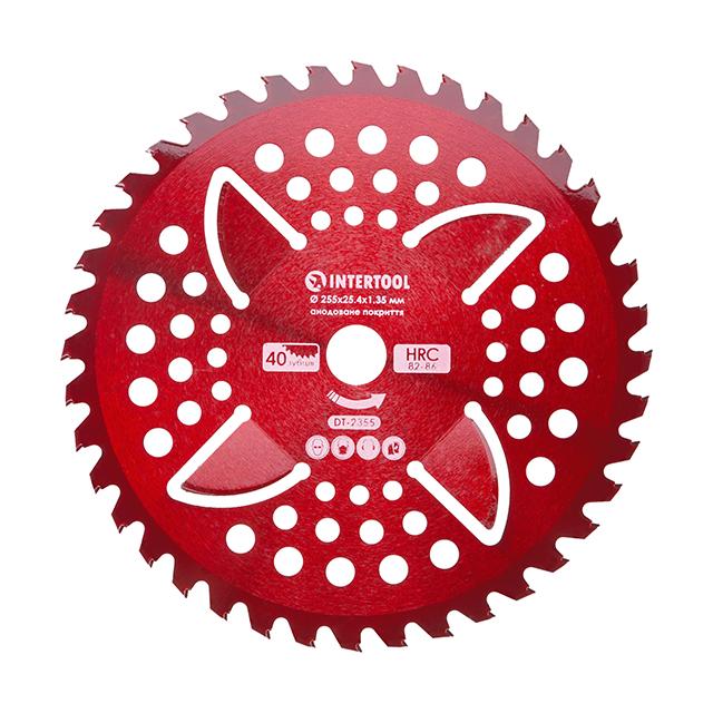 Ніж для мотокоси/тримера з твердосплавними напайками 255x25,4x1,35 мм 40T (HRC 82-86)