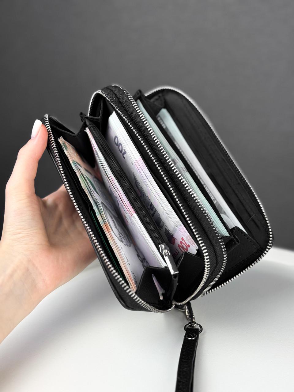 Клатч-гаманець чоловічий із натуральної зернистої шкіри Чорний (2787214675) - фото 9 Клатч-гаманець чоловічий із натуральної зернистої шкіри Чорний (2787214675) - фото 9