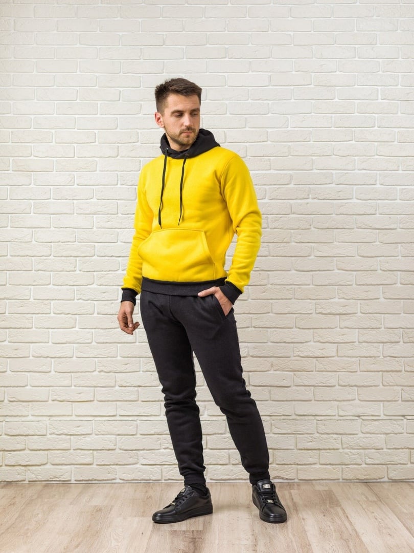 Спортивный костюм мужской KOS L Желтый/Черный (MD00422)