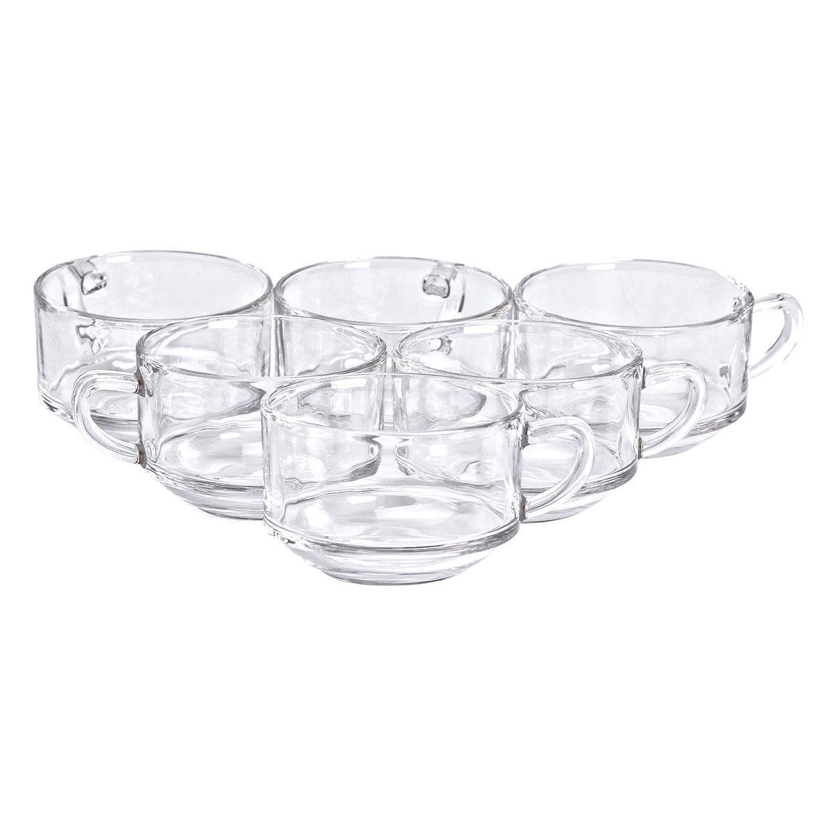 Набір чашок для чаю та кави скляні 6 шт. по 270 мл Прозорий (HP-YH-69) - фото 3 Набір чашок для чаю та кави скляні 6 шт. по 270 мл Прозорий (HP-YH-69) - фото 3