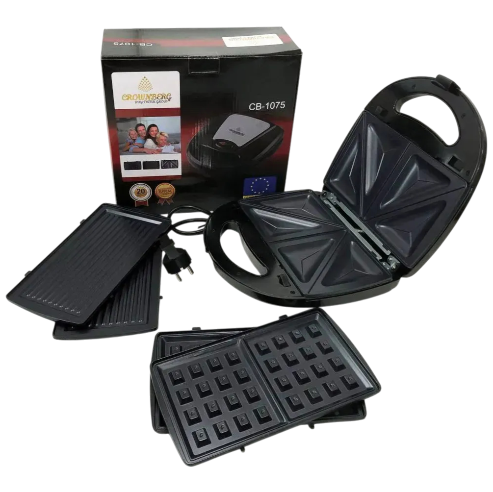 Мультимейкер притискний Crownberg CB-1075 750 Вт Чорний (GR-05209)