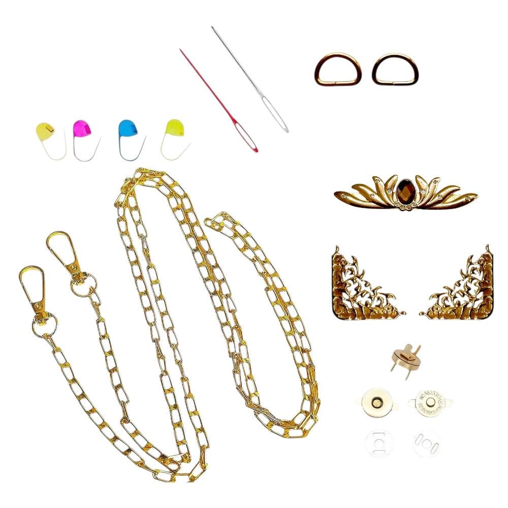 Набор фурнитуры для сумки Золотая Лилия золотая фурнитура №1 (5045-1) Набор фурнитуры для сумки Золотая Лилия золотая фурнитура №1 (5045-1)