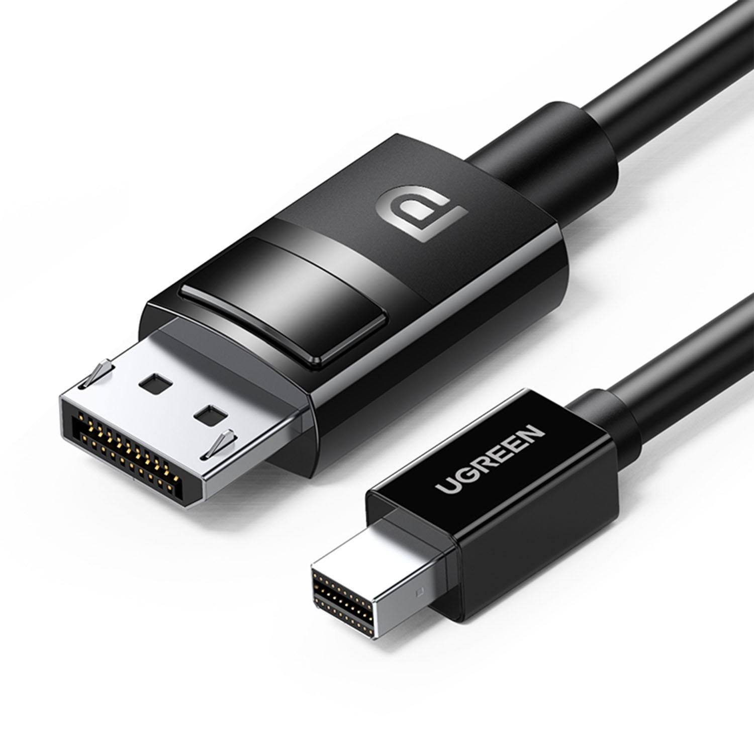 Кабель UGREEN Mini DisplayPort DisplayPort 8K 60 Гц 4K 144 Гц HDR 32.4 Гбит/с Thunderbolt 2 1,5 м Черный (80663)