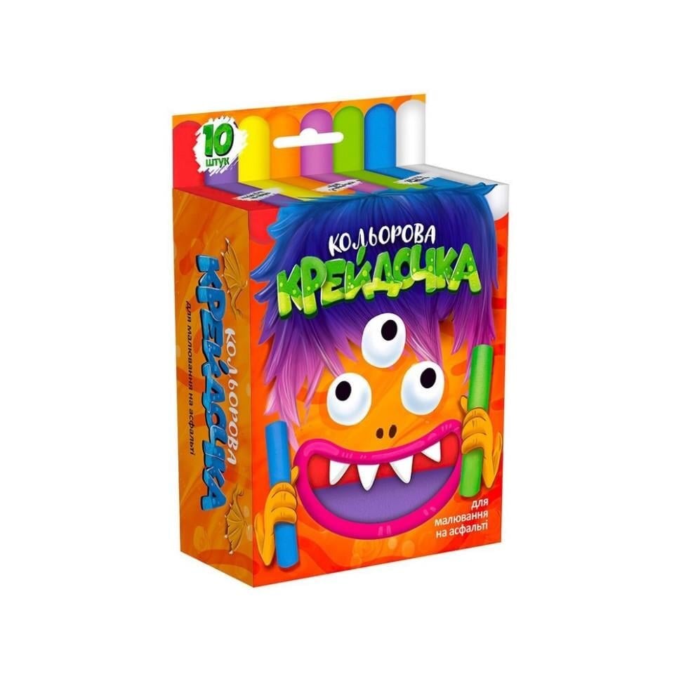 Набір крейди Danko Toys Крейдочка для малювання на асфальті товсті 10 шт. (KR-394-B-33)