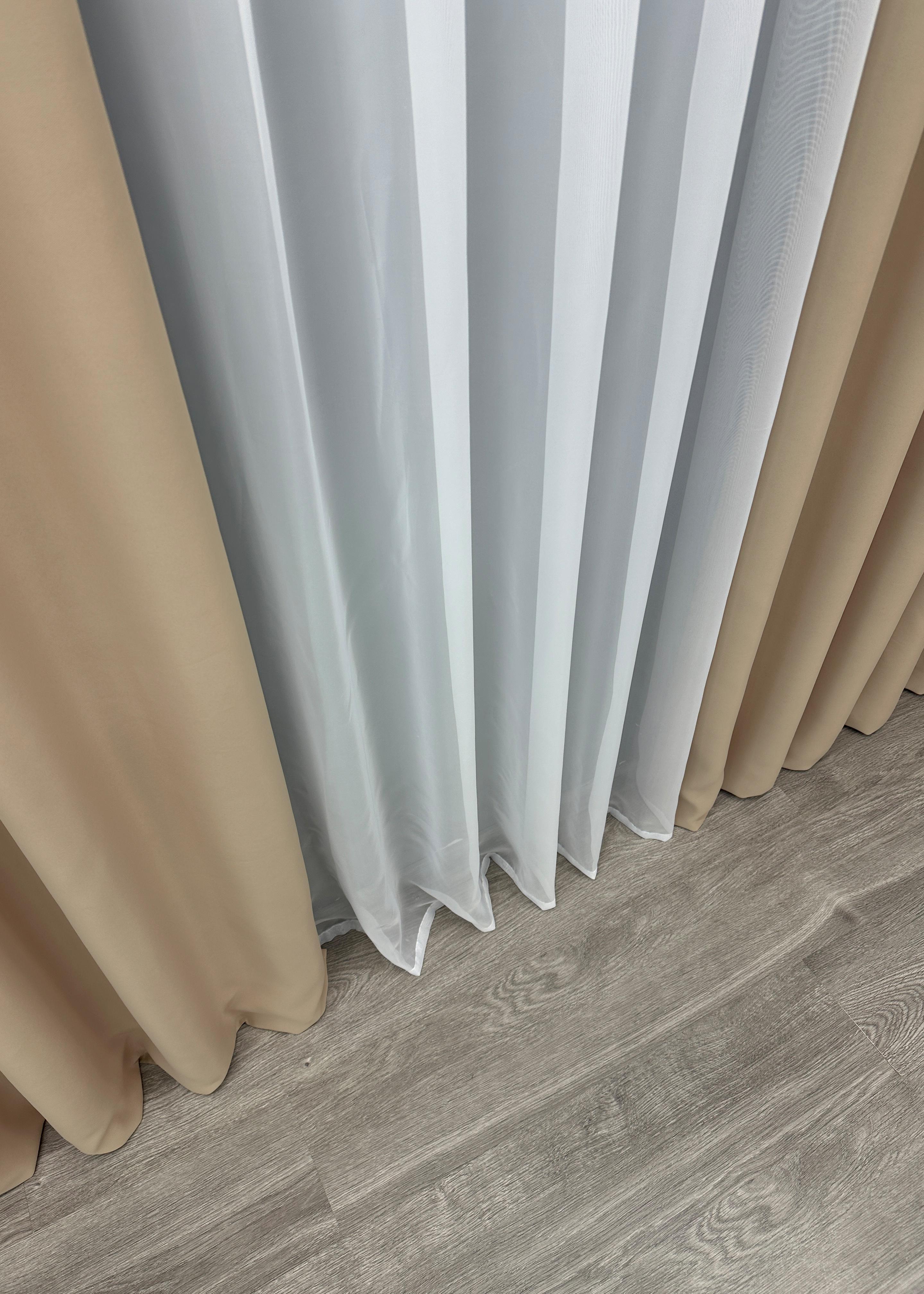 Комплект готовых штор VR-Textil Блэкаут Bagema Rvs №1240ш 150х295 см 2 шт. Бежевый (33-0623) - фото 10