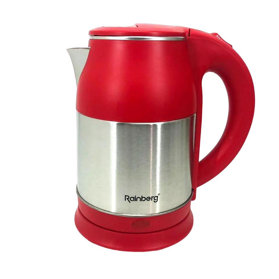 Електрочайник Rainberg RB-808 з нержавіючої сталі 2 л Червоний (ws73743-3)