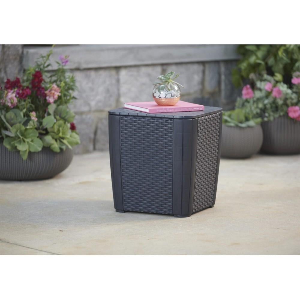 Стол-ящик садовый Keter Luzon flat wicker Графитовый (223932) - фото 3