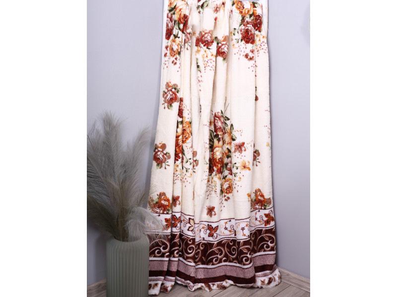 Плед Конфетка 140404 двуспальный Бежевый с коричневым (DR009365)