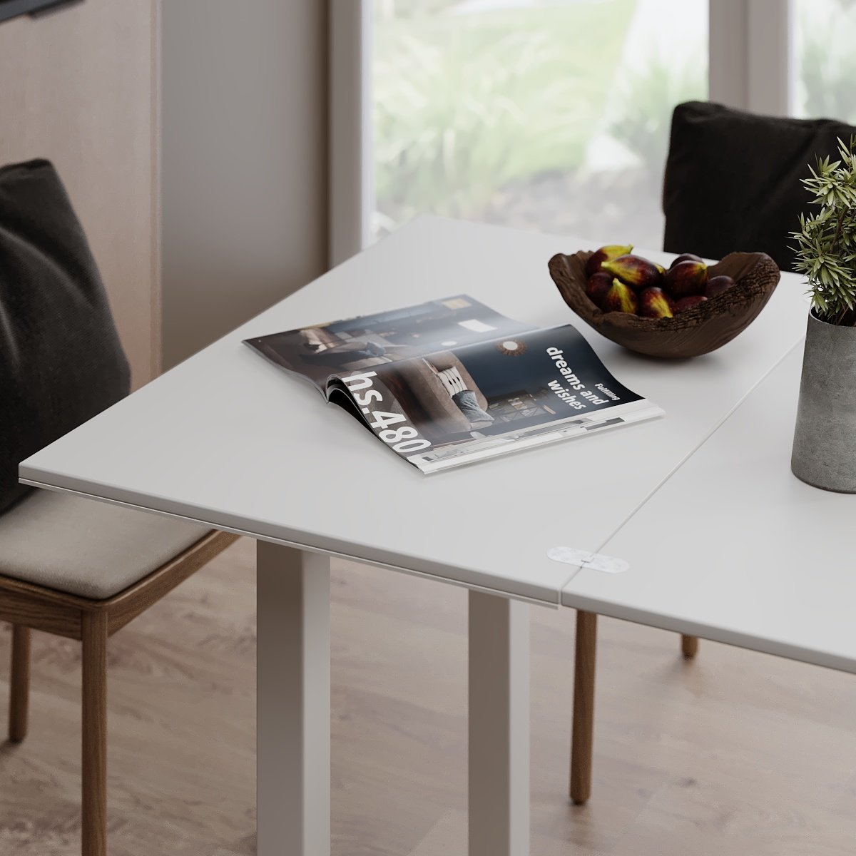 Стіл-трансформер ART IN HEAD Dinner Glass 120x75x90 см Білий (TB16010100101) - фото 2 Стіл-трансформер ART IN HEAD Dinner Glass 120x75x90 см Білий (TB16010100101) - фото 2