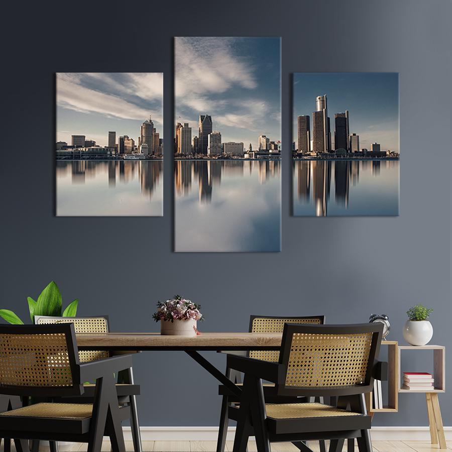 Картина для интерьера Город Детройт на севере Америки 96x60 см (400-32)