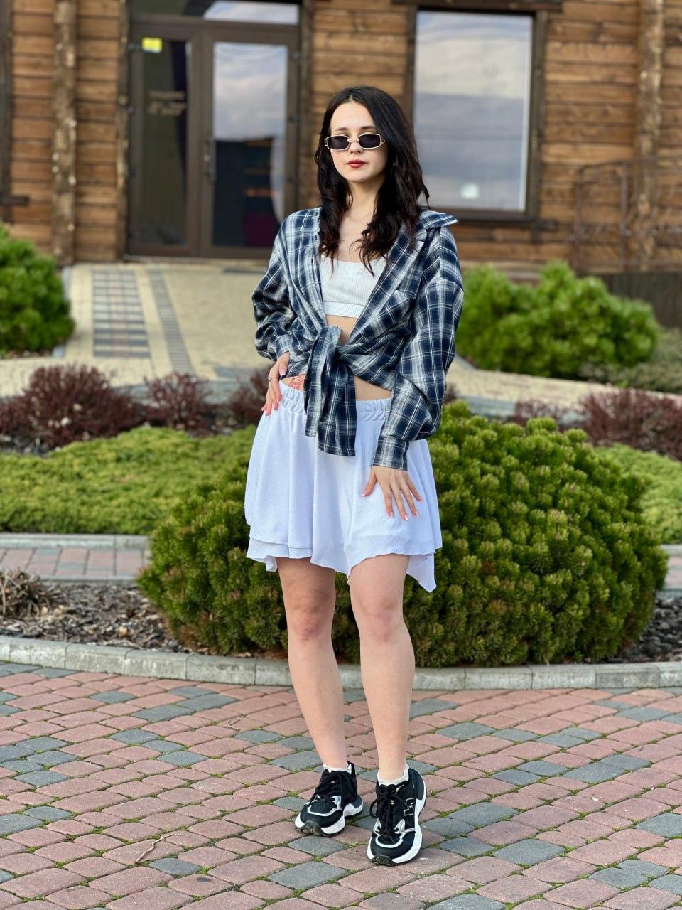 Рубашка женская в клеточку Синий/Белый (2567453283) - фото 9 Рубашка женская в клеточку Синий/Белый (2567453283) - фото 9