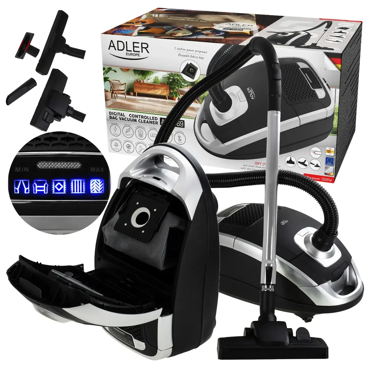 Пылесос мешочный Adler AD 7069 (5905575907035) - фото 5 Пылесос мешочный Adler AD 7069 (5905575907035) - фото 5