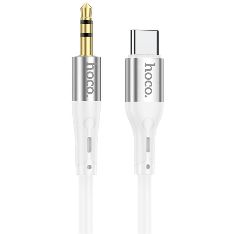 Кабель Hoco AUX 3,5 мм до Type-C Silicone Digital Audio Conversion cable UPA22 1 м White (11315078) - фото 3