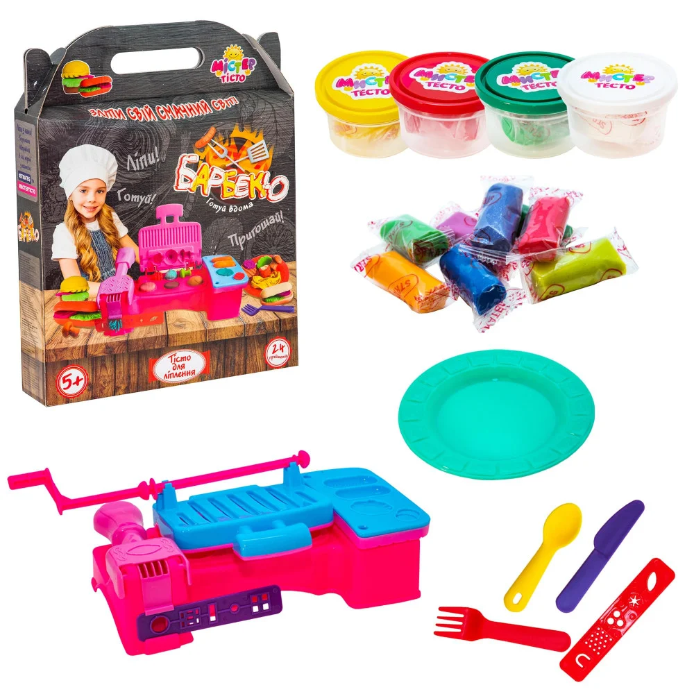 Набор для творчества Strateg Тесто для лепки Мистер тесто Барбекю 43х32х7,5 см (71408S)