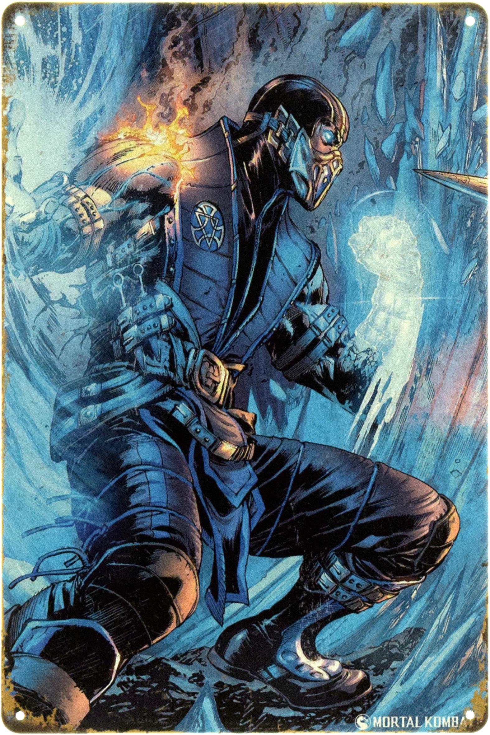 Табличка металлическая "Mortal Kombat Sub Zero" 20x30 см (ms-104537)