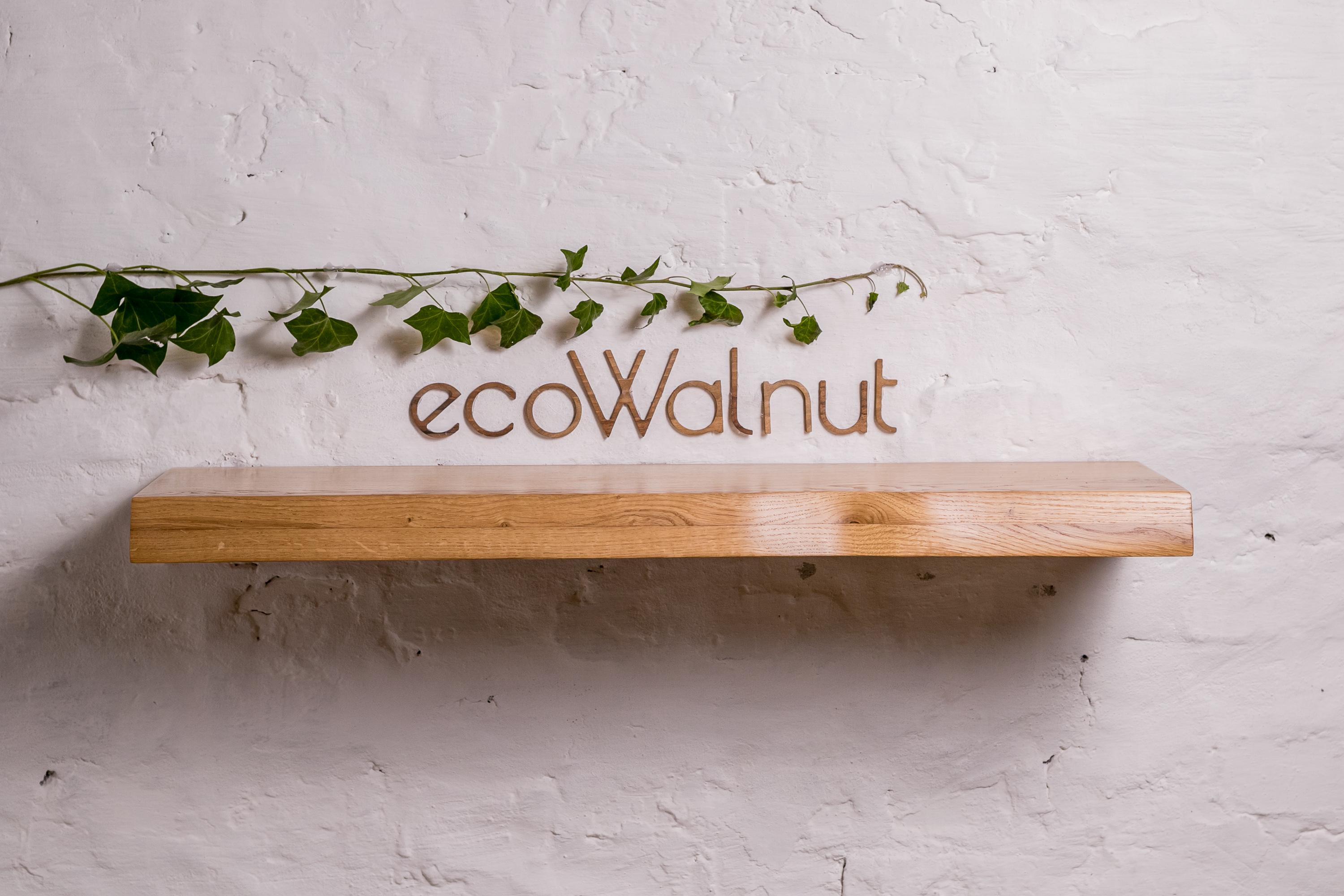 Полиця настінна EcoWalnut з деревини дуба прихованого монтажу L (Дуб EF-9.4) - фото 4