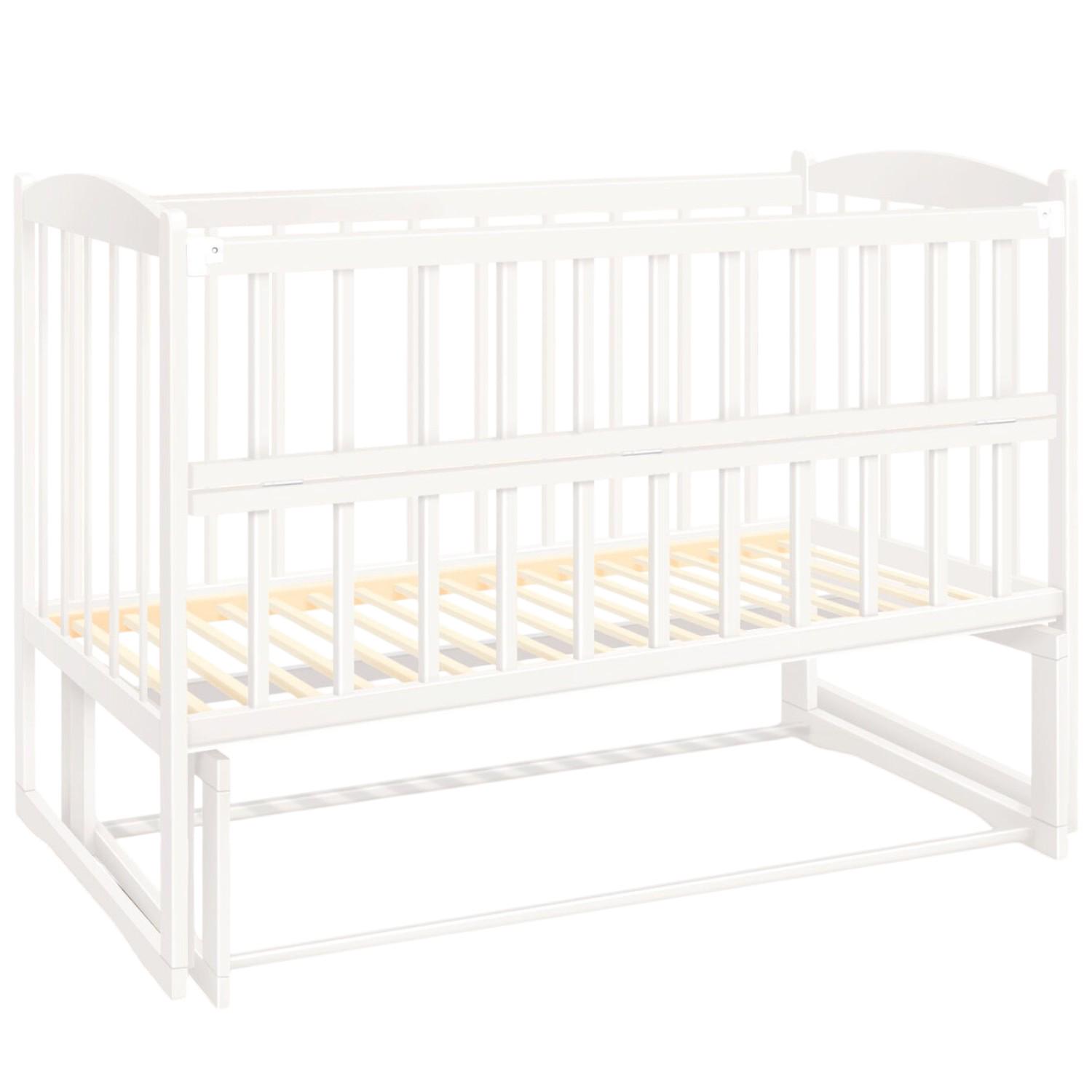 Детская кроватка маятник с откидным бортиком A-Toys Няша Белый (00000041547)