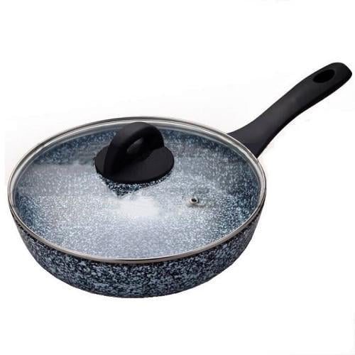 Сковорода с крышкой Edenberg EB-3437 с трехслойным гранитным покрытием и индукционным турбо дном 22 см (EB-3437)