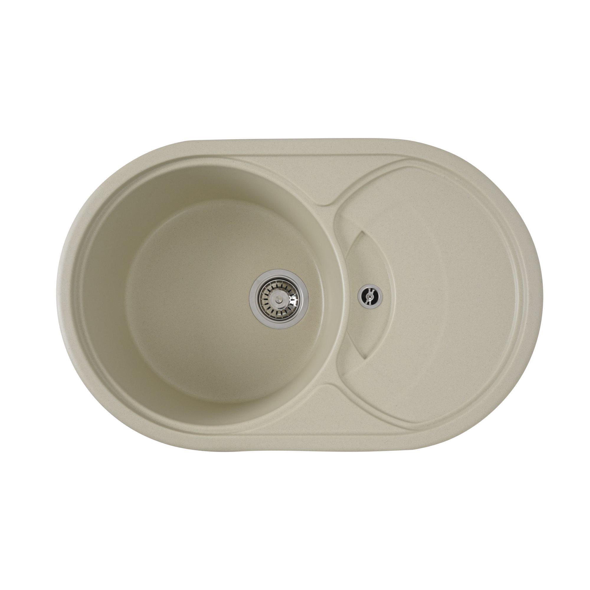 Мойка для кухни гранитная Platinum 7750 GAZZO глянцевая Айвори