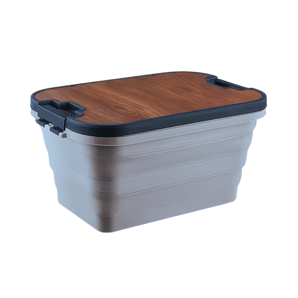 Ящик для хранения складной с крышкой-столиком 56х37х29 см Бежевый (WN-11-3_White)