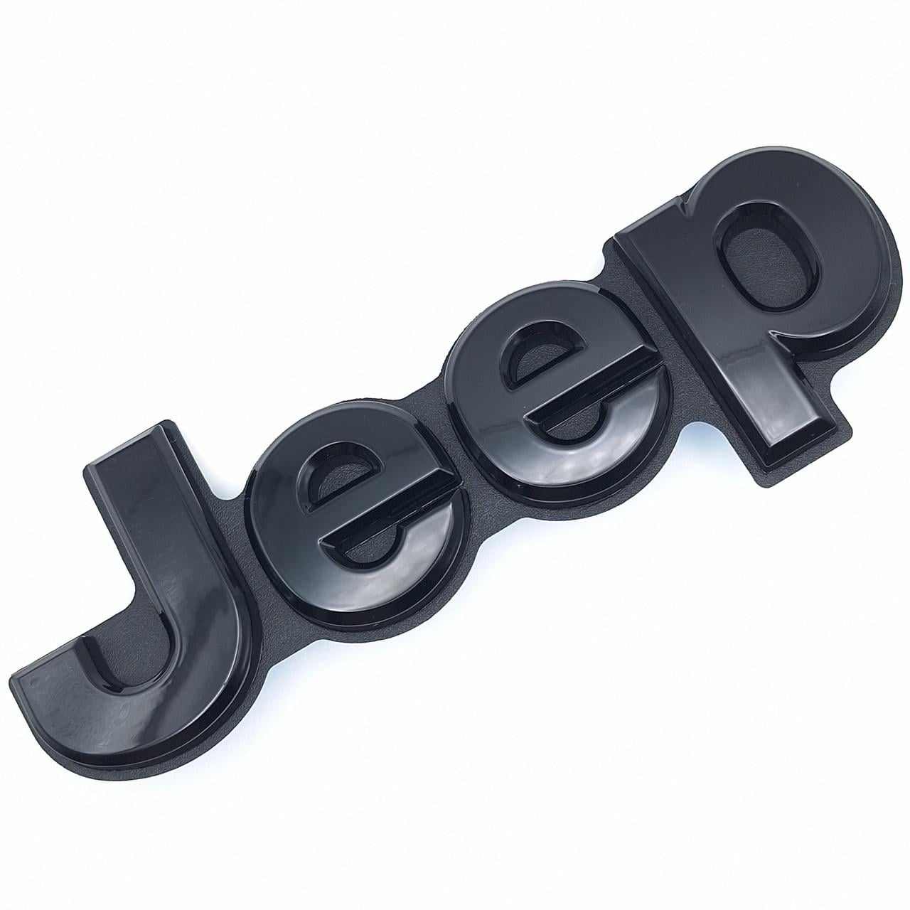 Эмблема надпись Jeep ABS 18,5х7 см Черный глянцевый (2357134636)