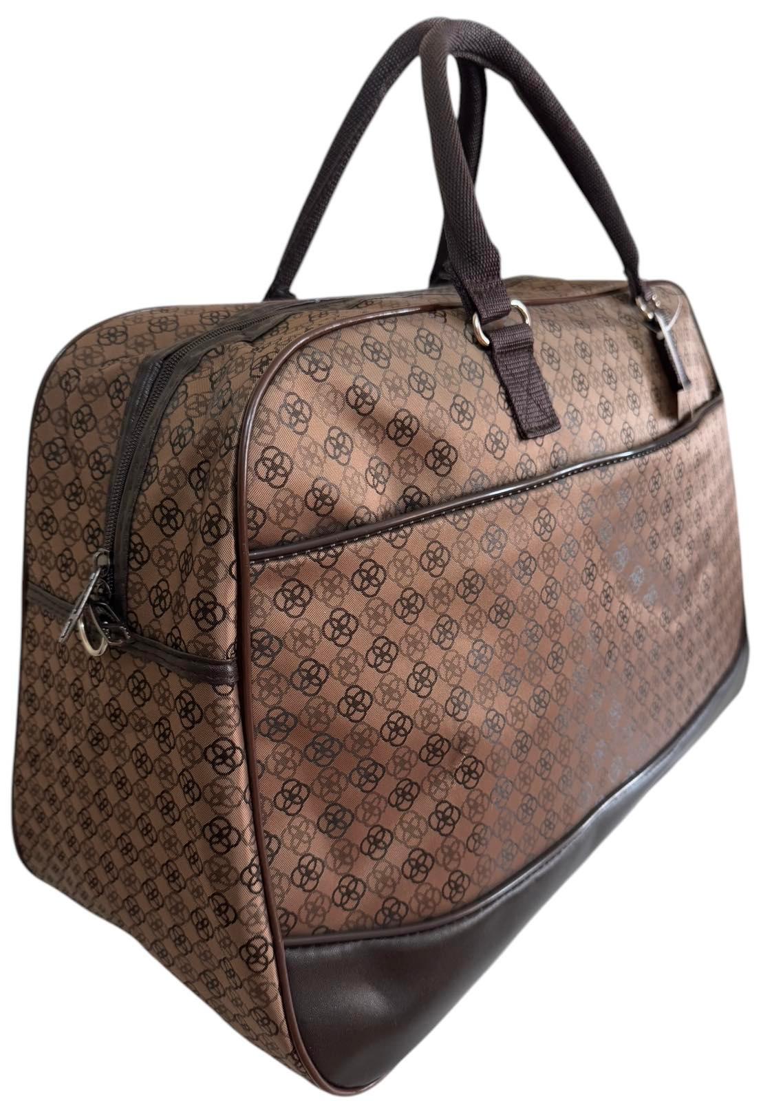 Сумка дорожная большая с длинным ремнем через плечо и боковыми карманами Коричневый (241199) - фото 2