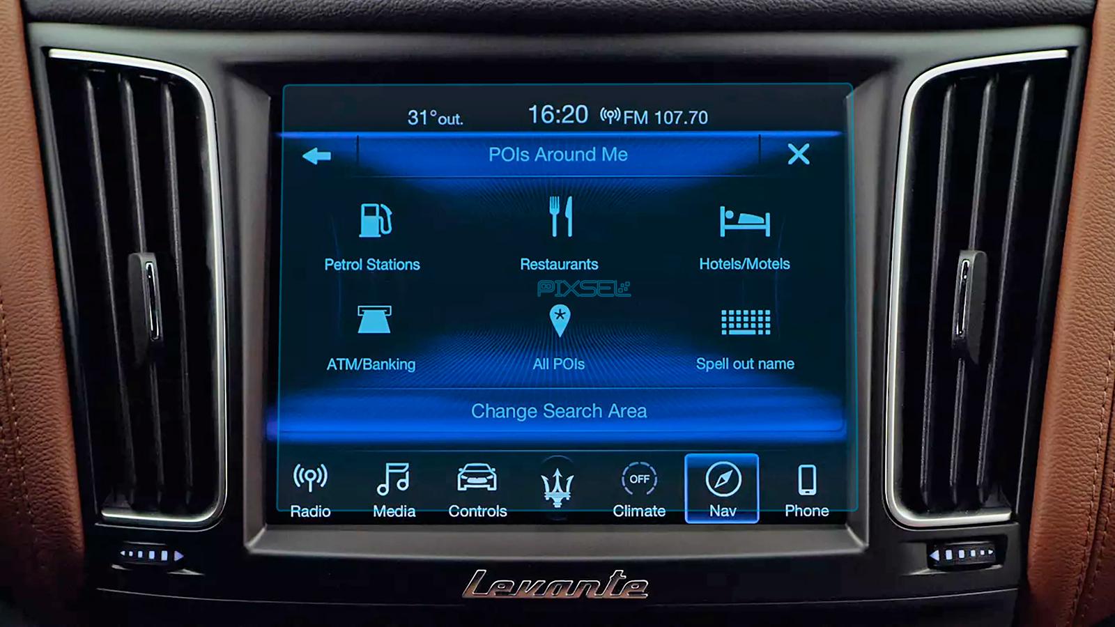 Защитное стекло Pixsel гибридное матовое на монитор Maserati LEVANTE 8,2" 2016-2020