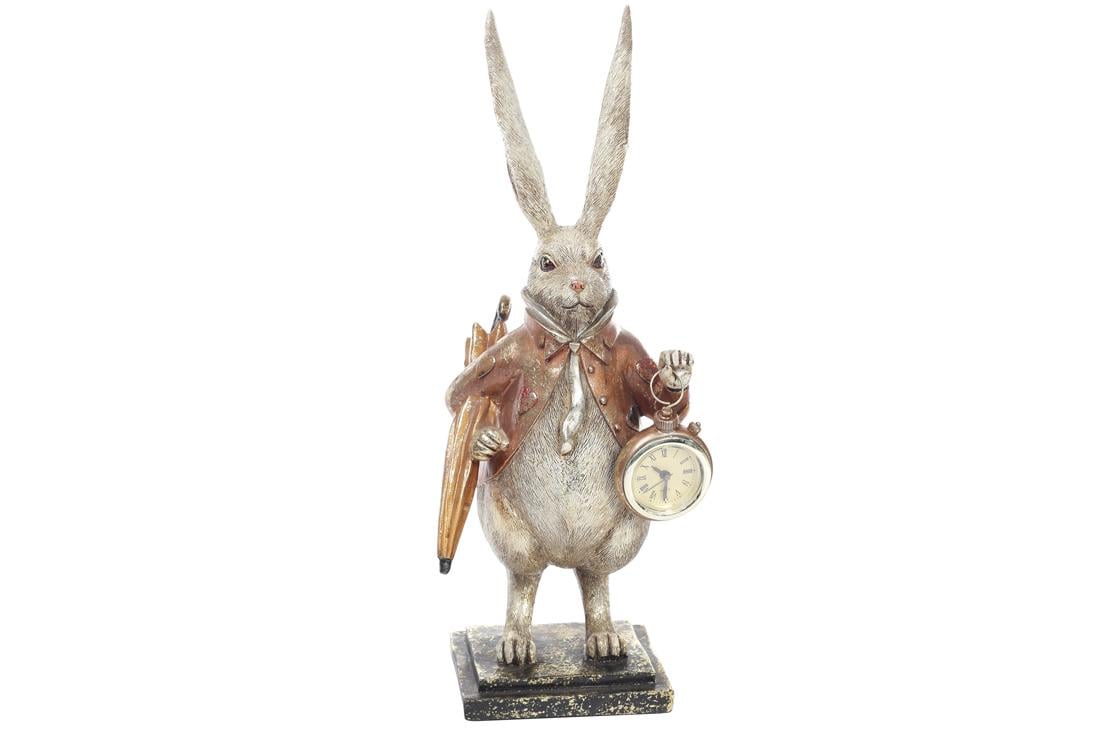 Декоративная фигура с часами BonaDi Белый Кролик (419-123)