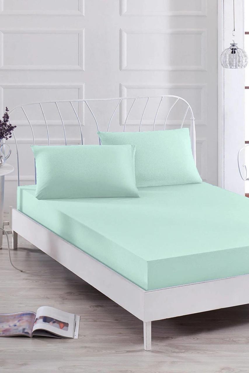 ᐉ Простынь на резинке с наволочками Eponj Home Paint D.Boya K.Mint ...