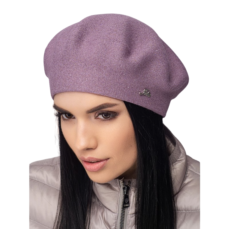 Берет женский Leks Долина двойной с паетками Лиловый (128952)