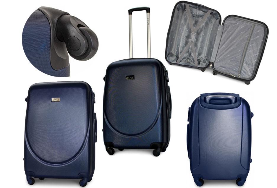 Валіза пластикова Fly 310 M на 4 колесах Синій (CEKRBFL310MS4SIN) - фото 9