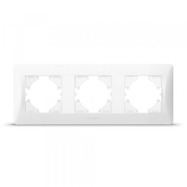 Рамка Videx на 3 місця горизонтальна Білий